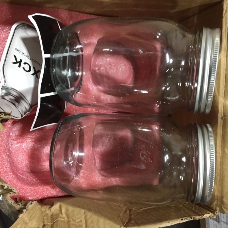 Photo 2 of 32 oz Mason Jars with Lids 2 Pack, Wide Mouth Glass Canning Jars Ideal for Food Storage, Salad, Drinking, Fruit & Vegetable Slices,6 Labels, and One Marker Pen