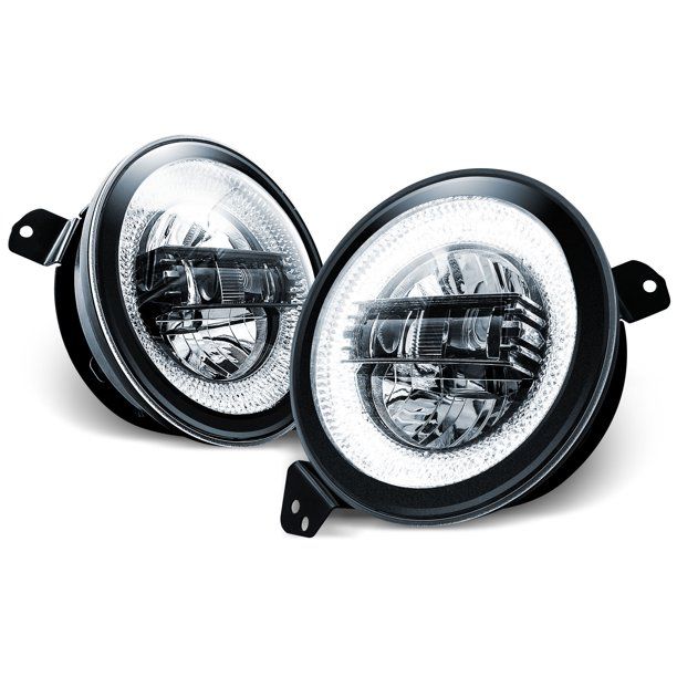 Photo 1 of 9" Round LED Headlights Replacement for Jeep Wrangler JL Gladiator JT 2018+ [DOT] [Black-Finish] [HALO DRL] [Plug n Play] [IP67 Waterproof] Compatible with Jeep Wrangler JL Gladiator Accessories