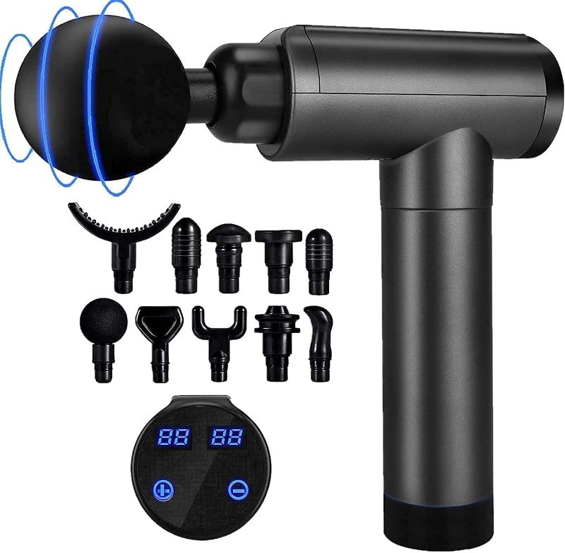 Photo 1 of Massage Gun Deep Tissue, Quiet Percussion Muscle Back Neck Head Body Shoulder Massager Tools for Athletes Pain Relief, Hand Held Massager