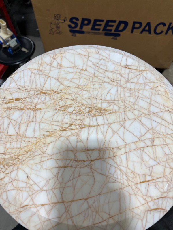 Photo 1 of MARBLE TOP END TABLE 225H 15 DIAMETER INCHES