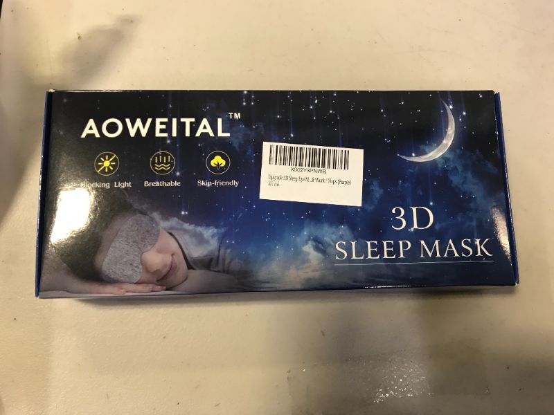 Photo 1 of Upgrade 3D Sleep Eye Mask 2 Pack for Men Women Travel Sleeping Mask & Blindfold ,Block Out Light,Soft and Comfortable Night Eye Mask , Eye Blinder for Shift Work / Naps (Purple)
