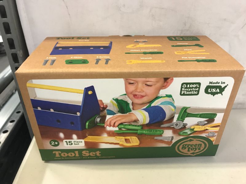 Photo 2 of Green Toys Tool Set, Blue - 15 Piece Pretend Play, Motor Skills, Language & Communication Kids Role Play Toy. No BPA, phthalates, PVC. Dishwasher Safe, Recycled Plastic, Made in USA.
