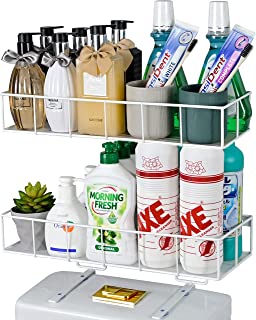 Photo 1 of 2 Pack- SUFAUY Over The Toilet Storage Shelf, Bathroom Storage with Toilet Paper Holder Wall Mount, Steel, White

