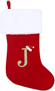 Photo 1 of Christmas Letter Stockings 20 Inches Soft Plush Monogram Xmas Rustic Personalized Stocking Embroidered Decoration for Decor