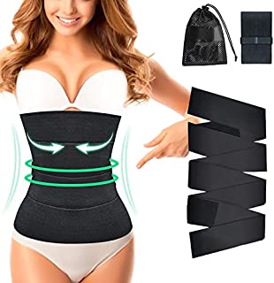 Photo 1 of Waist Trainer for Women, TunTenDo Snatch Me Up Bandage Wrap, Adjustable Wrapped Lumbar Support Belt, Body Shaper, Comfortable Back Brace for Lower Back Pain Relief (Black) ONE SIZE FITS MOST
