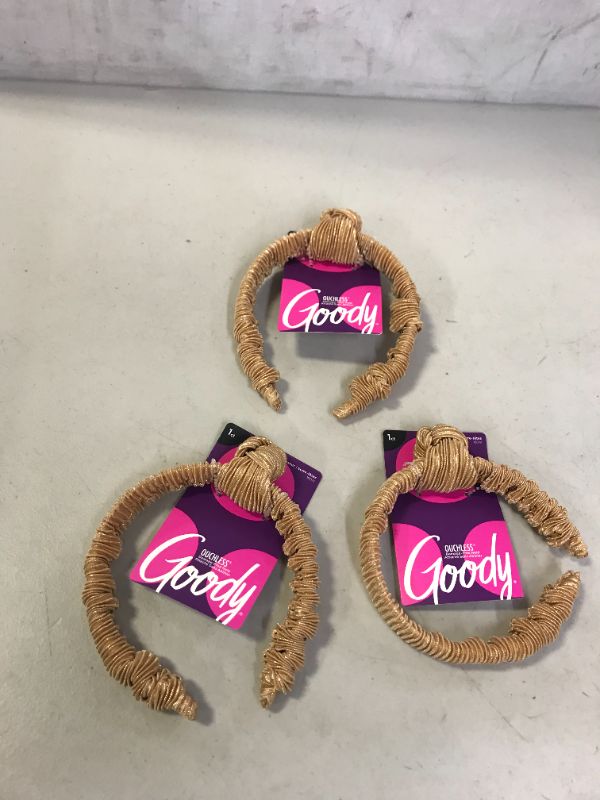 Photo 1 of Goody Ouchless Headband - Gold - Comfort Fit for All Day Wear - For All Hair Types - Hair Accessories
3 PACK