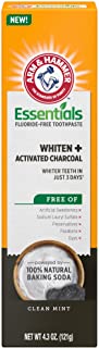 Photo 1 of Arm & Hammer Essentials FluorideFree Toothpaste Whiten + Activated Charcoal4 Pack of 4.3oz Tubes Clean 100 Natural Baking Soda, Mint, 17.2 Ounce EXP- MAY 2023
