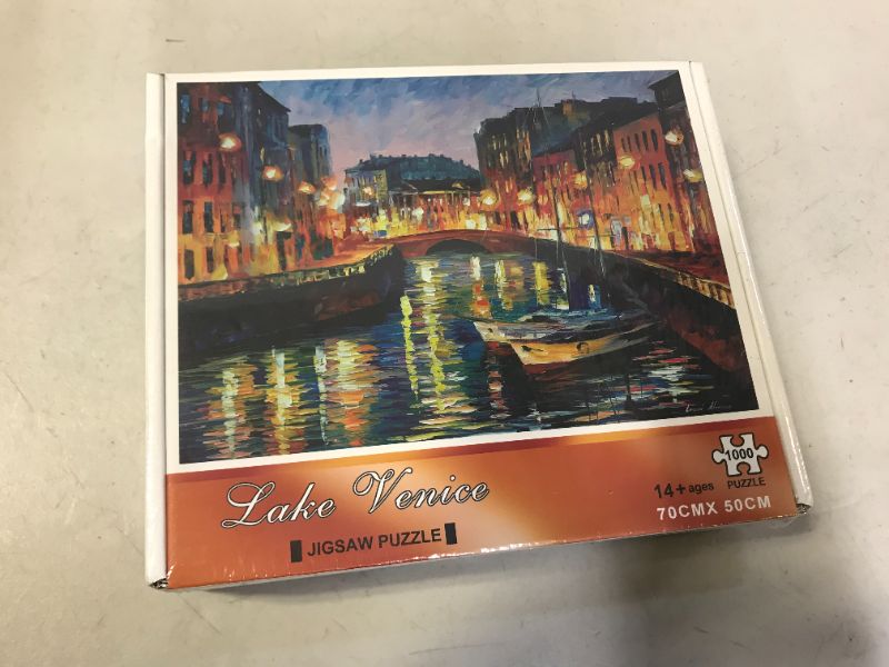 Photo 2 of 1000 Piece Jigsaw Puzzles for Adults, Large 70cm x 50cm 1000 Piece Puzzle Educational Game Toys and Unique Artwork for Families Adults Teens Age of 14 +, Venice Lake Side Oil Painting
