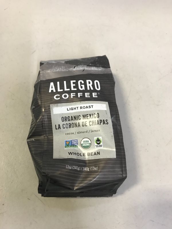 Photo 2 of Allegro Coffee, Coffee Mexico Whole Bean Organic, 12 Ounce EXP APRIL 2022