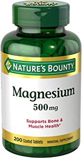 Photo 1 of Natures Bounty Magnesium, 500 mg, Coated Tablets - 200 tablets EXP JAN 2023