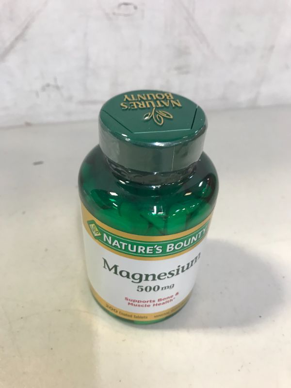 Photo 2 of Natures Bounty Magnesium, 500 mg, Coated Tablets - 200 tablets EXP JAN 2023