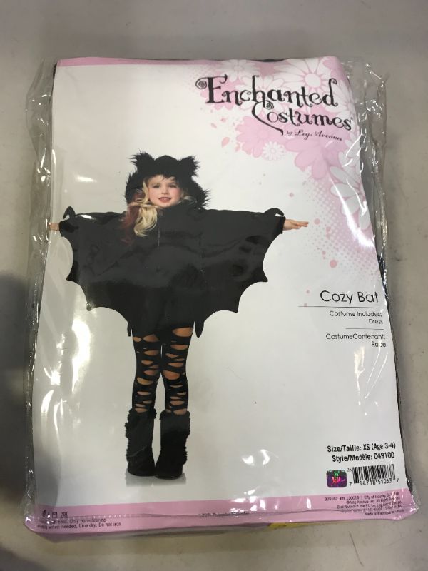 Photo 2 of  Cozy Bat Child Costume, X-Small SIZE 3-4 YEARS
