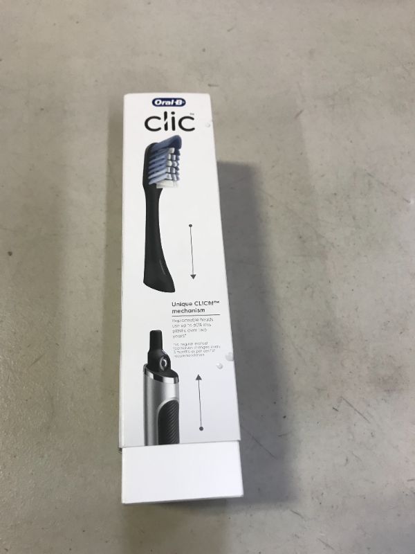 Photo 2 of Oral-B Clic Manual Toothbrush, Chrome Black, with 1 Bonus Replacement Brush Head and Magnetic Toothbrush Holder
3 Piece Set