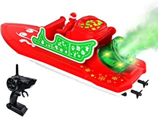 Photo 1 of IOKUKI RC Boats for Kids with Simulated Smoke - 2.4G Remote Control Boat for Pools & Lakes with Dual Motors / Low Battery Prompt, for Boys & Girls - Red
