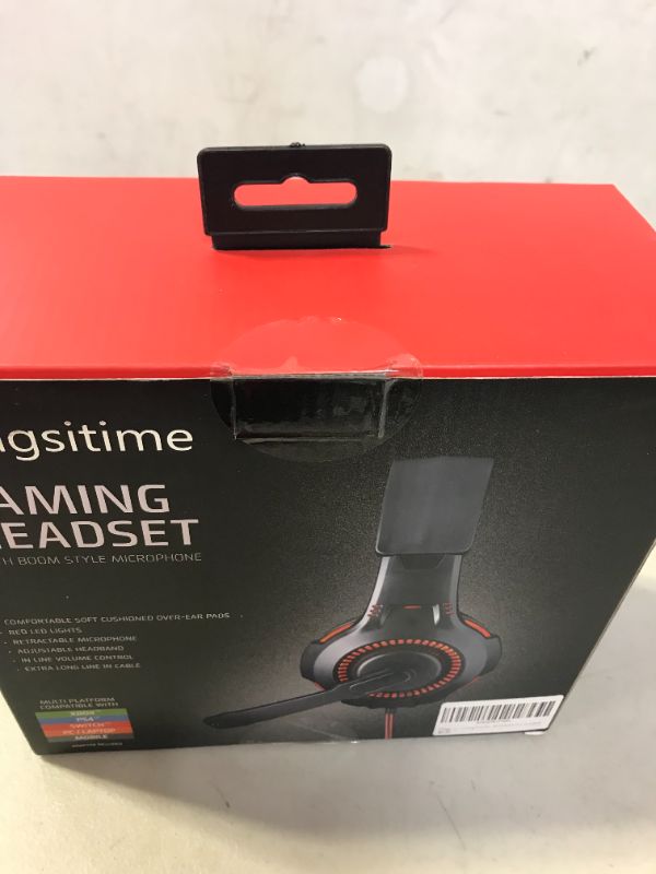 Photo 2 of Wingstime Gaming Headset for PS4 PS5 Xbox ONE PC Laptop Nintendo Switch with Microphone, Over Ear Headphone Stereo Sound Soft Noise Cancelling Memory Earmuffs, LED Light mic (Adapter Needed) FACTORY SEALED
