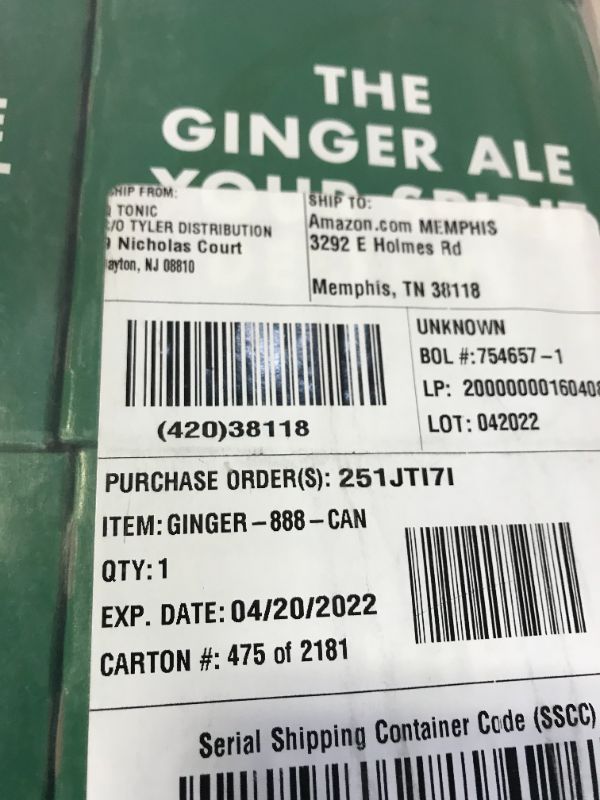 Photo 3 of 6 PACK GINGERALE EXP APRIL 2022