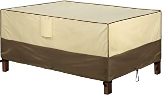 Photo 1 of Asinking Veranda Rectangular/Oval Patio Table Cover, Heavy Duty Waterproof Outdoor Furniture Covers 72" Wx 44" Dx 23" H, 600D UV-Coated Tough Canvas Outdoor Table Cover with Air Vents, Khaki & Brown
