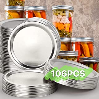 Photo 1 of Canning Lids 106 Count, Regular Mouth Canning Lids, Split-Type Metal Lid for Ball, Kerr Jar - Airtight Sealed - Food Grade Material
