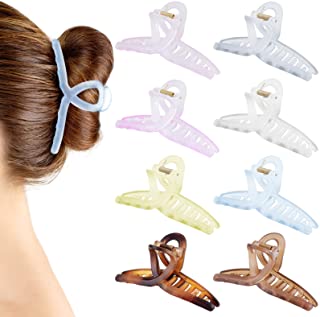 Photo 1 of  8 Colors Large Hair Clips for Women Thick Hair, Matte Hair Claw Clips Hair Clamps for Thin Hair,Nonslip Strong Hold Jaw Clip for Women Girls Long Hair, Fashion Hair Styling Accessories,4.3in
