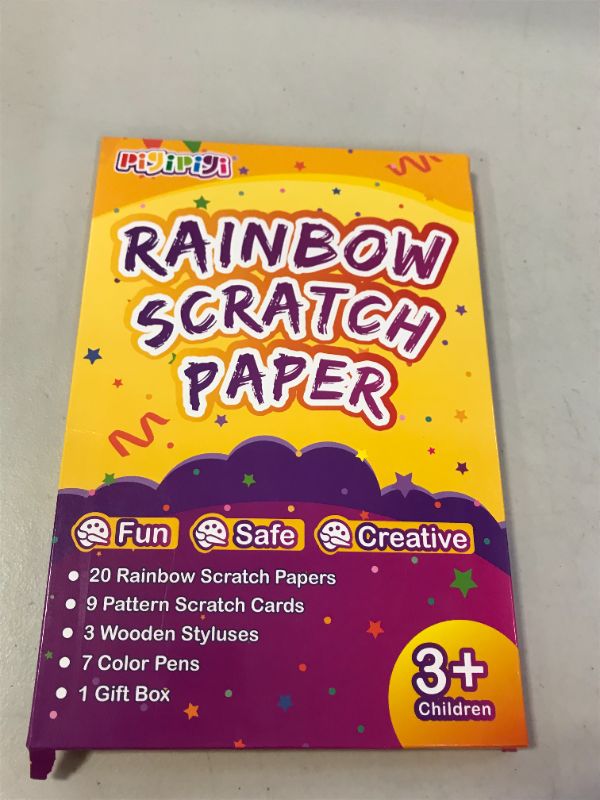 Photo 2 of QXNEW Kids Art Craft for Boys: 2 Styles Rainbow Scratch Paper Set Gifts for 3-12 Years Old Girls Drawing Pad Art Project Supply Toy for Toddler Children Kindergarten Party Favor Birthday DIY Game Kit
