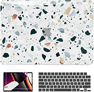 Photo 1 of B BELK Compatible with MacBook Pro 14 inch Case 2022 2021 Release A2442 with M1 Pro/Max Chip, Plastic Hard Shell Case + Keyboard Cover +Screen Protector for Mac Pro 14'' with Touch ID, Terrazzo Marble
