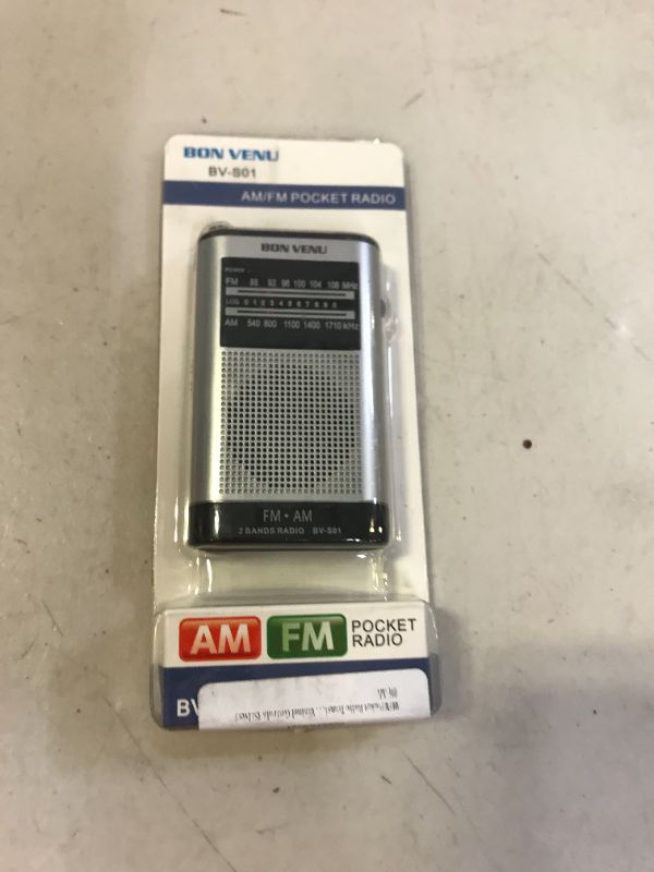 Photo 2 of Bon Venu AM FM Pocket Radio Transistor Shower Radio– Portable – Superior Reception, High Clarity & Pleasant Sound – Telescopic FM & Magnetic AM Antenna – Built-in Speaker – Earphones Jack
