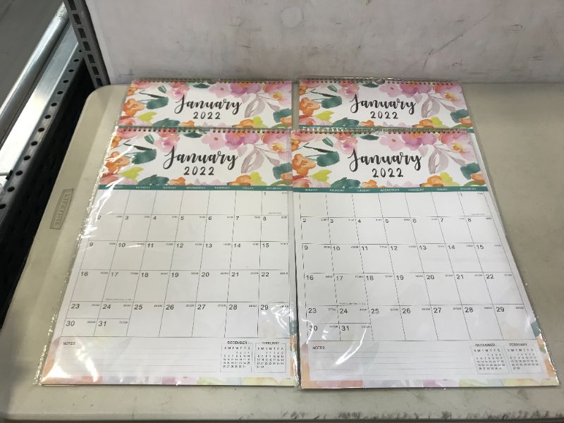 Photo 2 of 2022 Calendar - Wall Calendar 2022 with Premium Thick Paper, January - December 2022, 12" x 17", Calendar 2022 with Twin- Wire Binding and Hanging Hook, White (4 PACK)