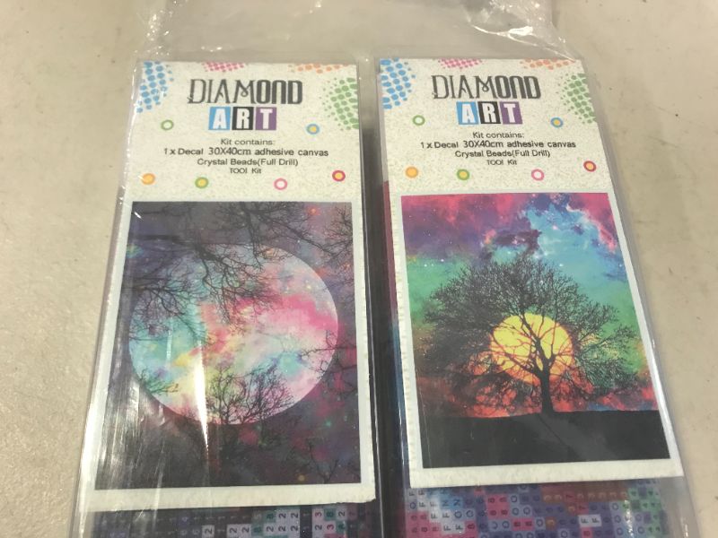 Photo 1 of Diamond Painting 2 pack Colorful Tree/Moon