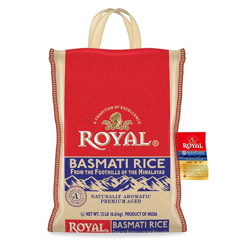Photo 1 of Authentic Royal Royal Basmati Rice, 15-Pound Bag, White best by 05.01.2022