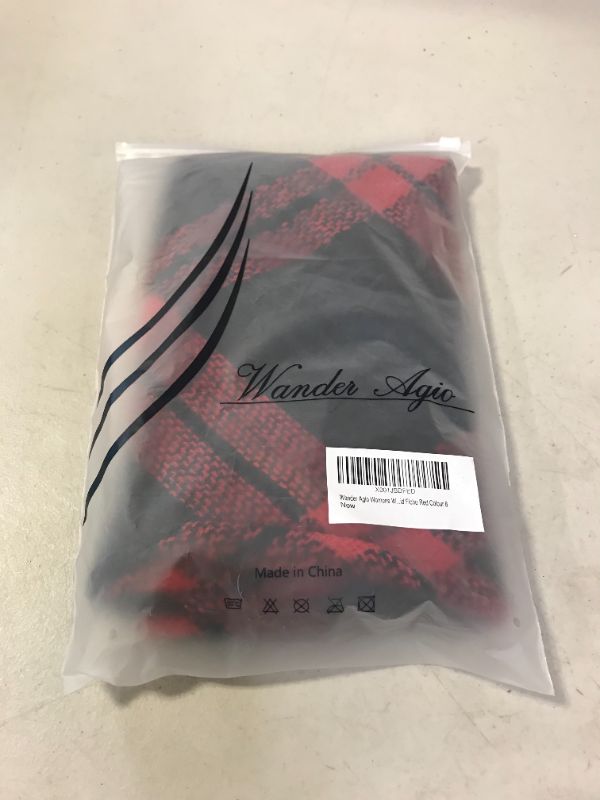 Photo 1 of Wander Agio Womens Warm Long Shawl Winter Wraps Large Scarves Knit Cashmere Feel Plaid Triangle Scarf RED PLAID
