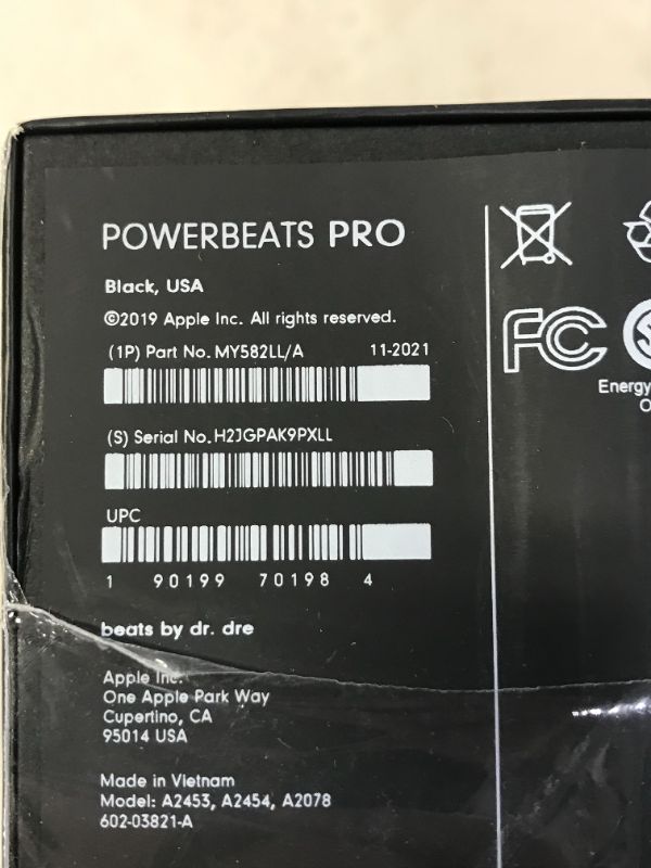 Photo 3 of Powerbeats Pro Wireless Earbuds - Apple H1 Headphone Chip, Class 1 Bluetooth Headphones, 9 Hours of Listening Time, Sweat Resistant, Built-in Microphone - Black FACTORY SEALED