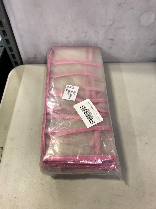 Photo 2 of 2 Set Socks Storage Box, Foldable Drawer Organizer Storage Dividers, Drawer Dividers Closet Organizer Storage Box for Underwear Bras Socks Panties (Total 35 Cells, Pink)
