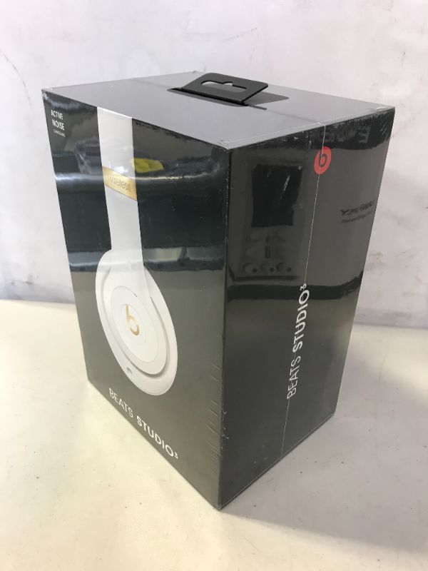 Photo 2 of Beats Studio3 Wireless Noise Cancelling Over-Ear Headphones - Apple W1 Headphone Chip, Class 1 Bluetooth, 22 Hours of Listening Time, Built-in Microphone - White (FACTORY SEALED)

