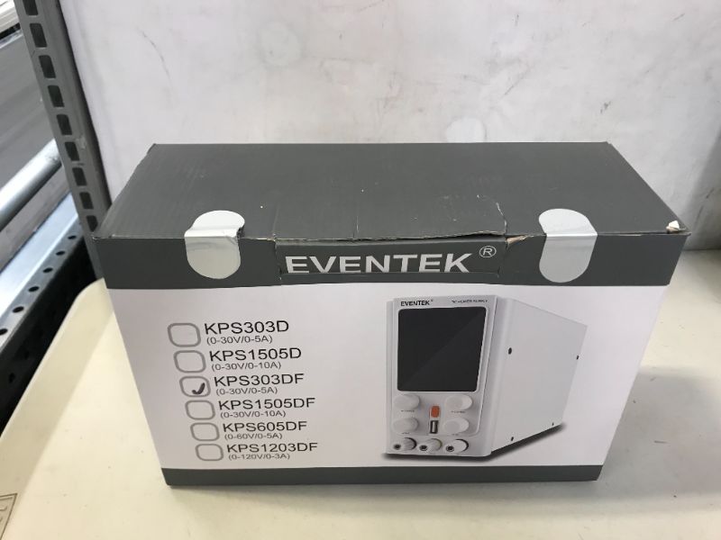 Photo 3 of DC Power Supply Variable 30V 5A, eventek Adjustable Switching DC Regulated Bench Power Supply with 4-Digits LED Display, USB Interface, Alligator Cord/Test Lines (30V 5A, White) FACTORY SEALED