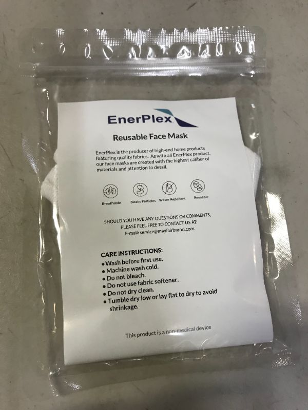 Photo 3 of EnerPlex EXTREME Comfort XL 3-Ply Reusable Face Mask - Breathable Comfort, Fully Machine Washable, Extra Large White Face Masks XL (3-Pack) - White