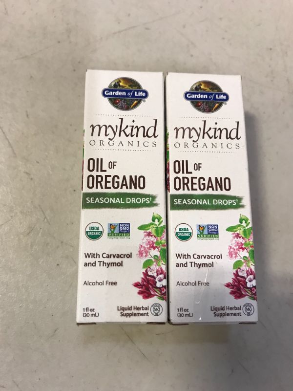 Photo 1 of Garden of Life mykind Organics Oil of Oregano Drops 1 fl oz Liquid 2 PACK EXP APRIL 2022