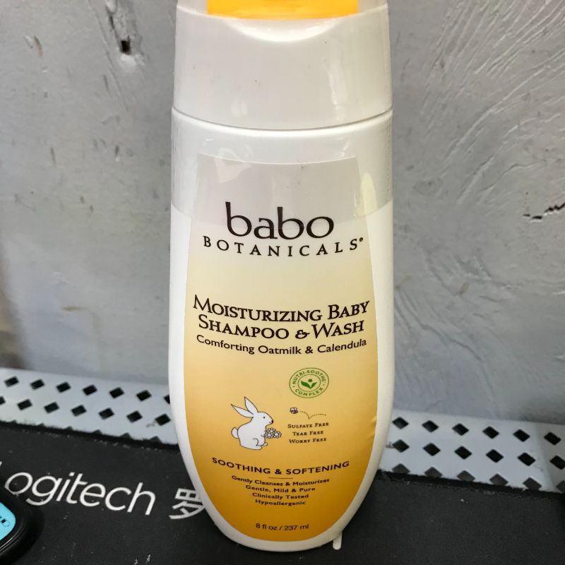 Photo 2 of Babo Botanicals Oatmilk Moisturizing Baby Shampoo and Wash, calendula 8 Fl Oz EXP 05/2023
