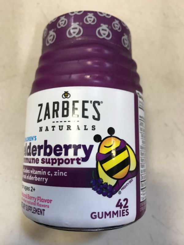 Photo 2 of ZARBEES NATURALS ELDERBERRY IMMUNE SUPPORT GUMMIES 42 CT EXP MAY 2022 STICKER ON BOTTLE