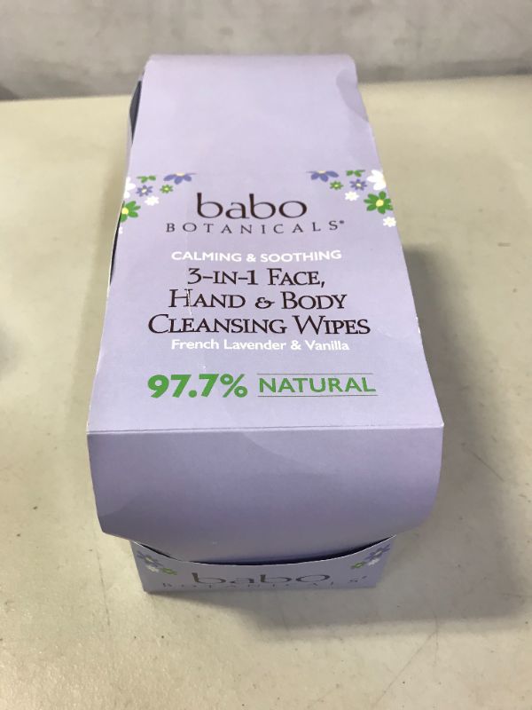 Photo 3 of Babo Botanicals Calming 3-in-1 Face, Hand & Body Cleansing Wipes - with French Lavender & Meadowsweet - For Babies, Kids & Adults with Sensitive Skin - 30 ct. - 4-Pack
DAMAGES TO PACKAGING 