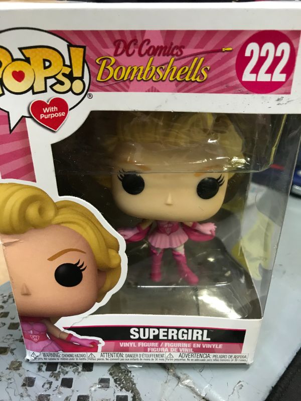 Photo 2 of Funko Pop! DC Comics Bombshells: Supergirl [BCRF] #222 MINOR DAMAGES TO BOX STICKER ON BOTTOM OF ITEM 