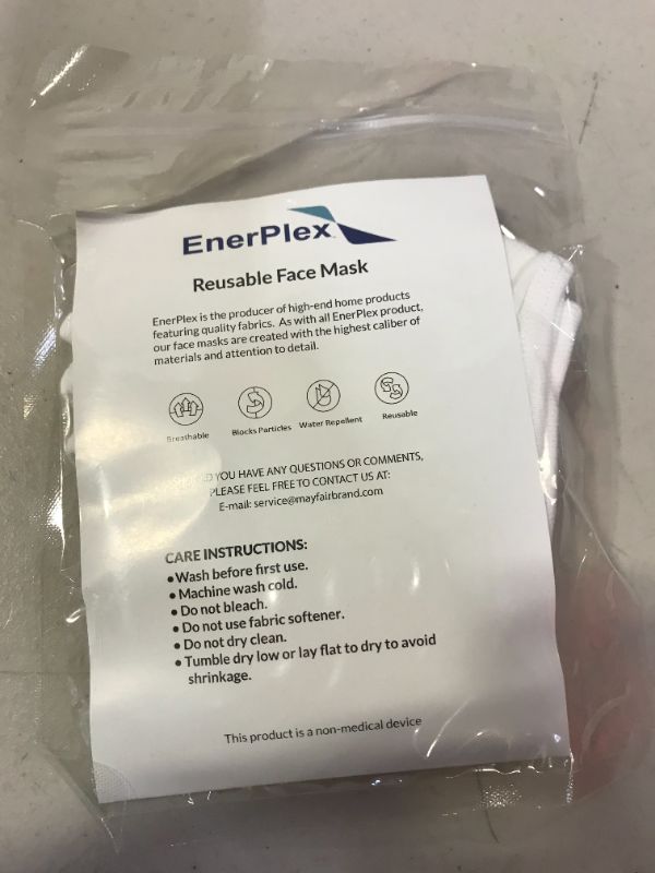 Photo 2 of EnerPlex EXTREME Comfort XL 3-Ply Reusable Face Mask - Breathable Comfort, Fully Machine Washable, Extra Large White Face Masks XL (3-Pack) - White
