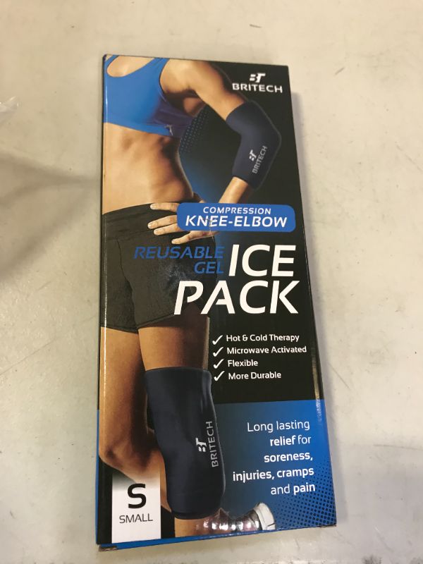 Photo 1 of Britech Elbow & Knee Ice Pack for Injuries Reusable Compression Sleeve – Knee Brace for Knee Pain, Elbow Pain, Ankle & Calf – Flexible Gel Cold Wrap for Recovery for Meniscus, ACL, MCL, Bursitis Pain Relief (Small)
