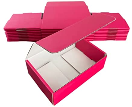 Photo 1 of SAI Premium Hot Pink Corrugated Literature Box Mailer Pack of 10 - 4x4x2 Inches. Cardboard Shipping Boxes and Great Gift Packaging Boxes
