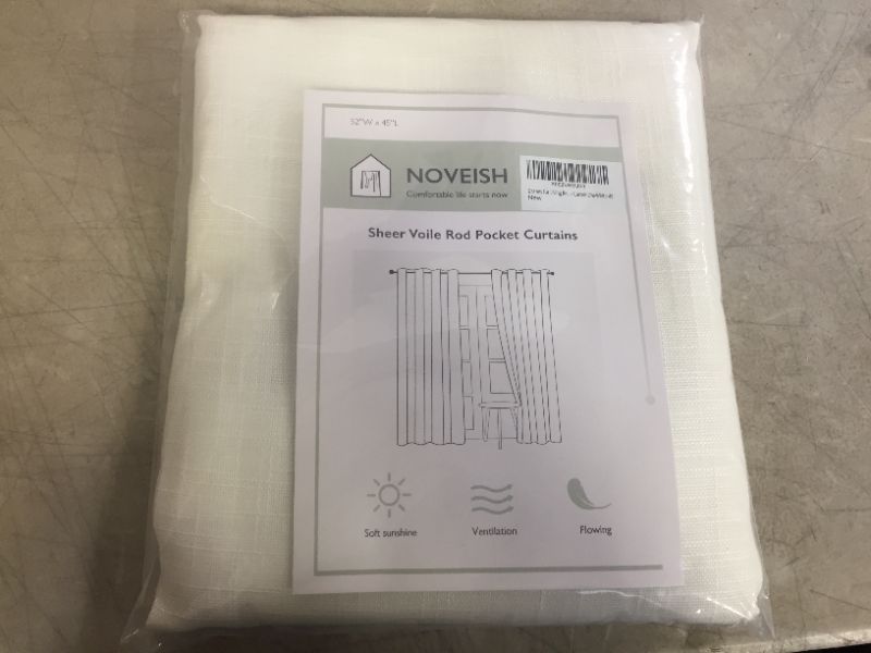 Photo 1 of 52X45 INCH SHEER VOILE ROD POCKET CURTAINS 
