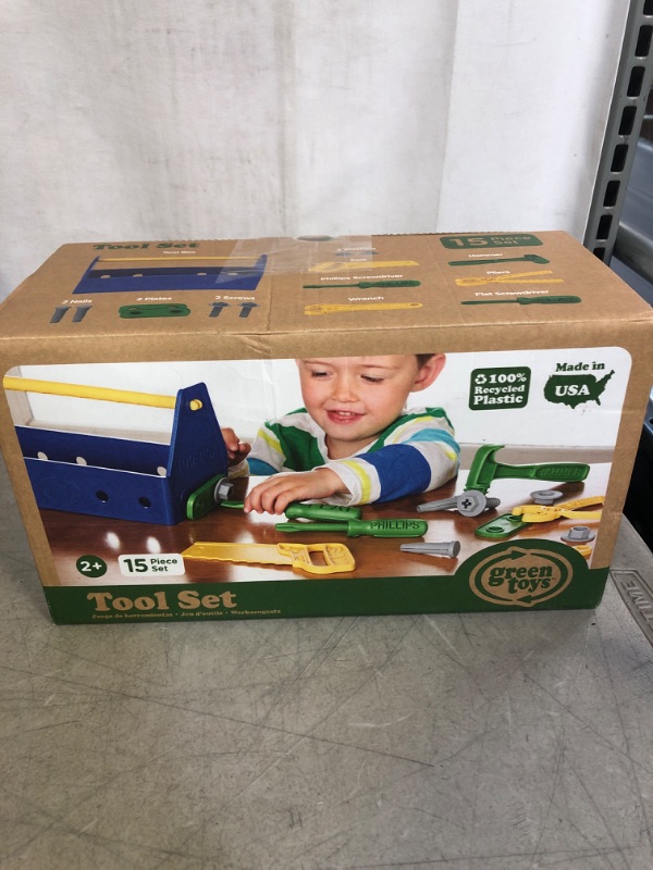 Photo 2 of Green Toys Tool Set, Blue - 15 Piece Pretend Play, Motor Skills, Language & Communication Kids Role Play Toy. No BPA, phthalates, PVC. Dishwasher Safe, Recycled Plastic, Made in USA.
