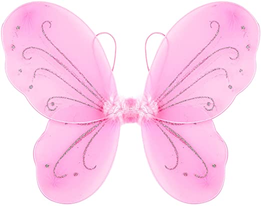 Photo 1 of Pink Butterfly Wings for Toddler Girls Dress Up Fairy Wings for Little Girls Halloween Angel Wings Costume Accessories(Pink1), 2 COUNT 
