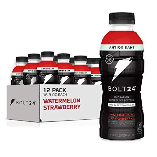 Photo 1 of BOLT24 Antioxidant, Advanced Electrolyte Drink Fueled by Gatorade, Vitamin A & C, Watermelon Strawberry, No Artificial Sweeteners or Flavors, Great for Athletes, 16.9 Fl Oz, (12 Pack), EXP 06/07/22
