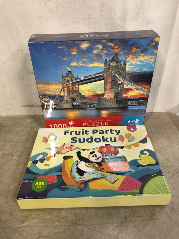 Photo 3 of 2PC TOY LOT,
Garlictoys Jigsaw Puzzles 1000 Pieces for Adults Tower Bridge para adultos Challenging Magical Youth Friends Family Fun Game Toy Gift

Panda Juniors Magnetic Fruit Party Sudoku, Puzzle Board Brain Games, 30 Pieces, 5X5,6X6, Ages 5+

