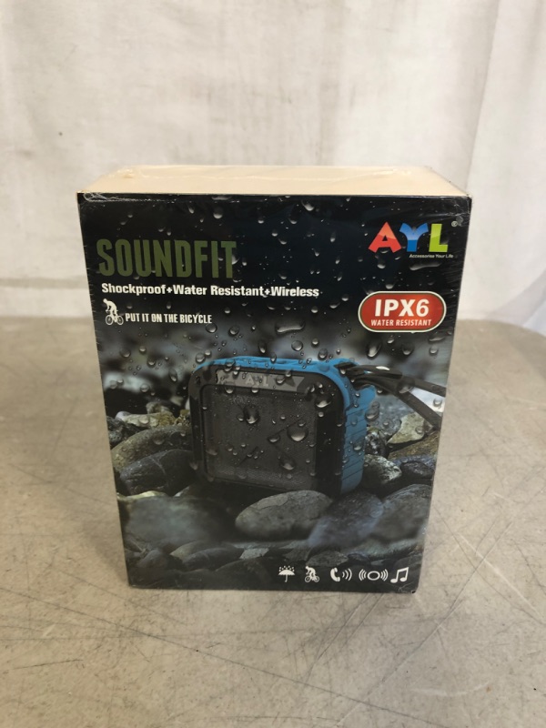 Photo 1 of Portable Outdoor and Shower Bluetooth 5.0 Speaker by AYL SoundFit, Water Resistant, Wireless with 10 Hour Rechargeable Battery Life, Powerful Audio Driver, Pairs with All Bluetooth Device (Ocean Blue)
