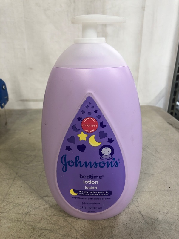 Photo 1 of Johnson's Moisturizing Bedtime Baby Body Lotion with Coconut Oil & Relaxing NaturalCalm Aromas to Help Relax Baby, Hypoallergenic, Paraben- & Phthalate-Free Baby Skin Care, 27.1 fl. Oz
